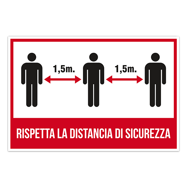 Pegatinas: Covid-19 mantenga la distancia en italian