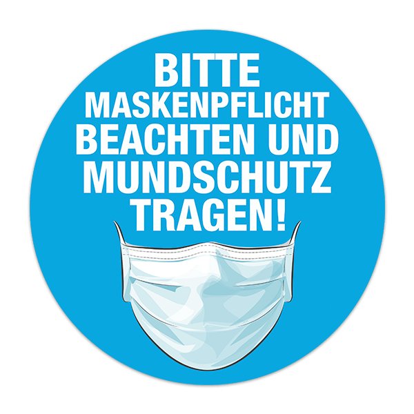 Pegatinas: Covid-19 uso de mascarilla obligatorio en alemán