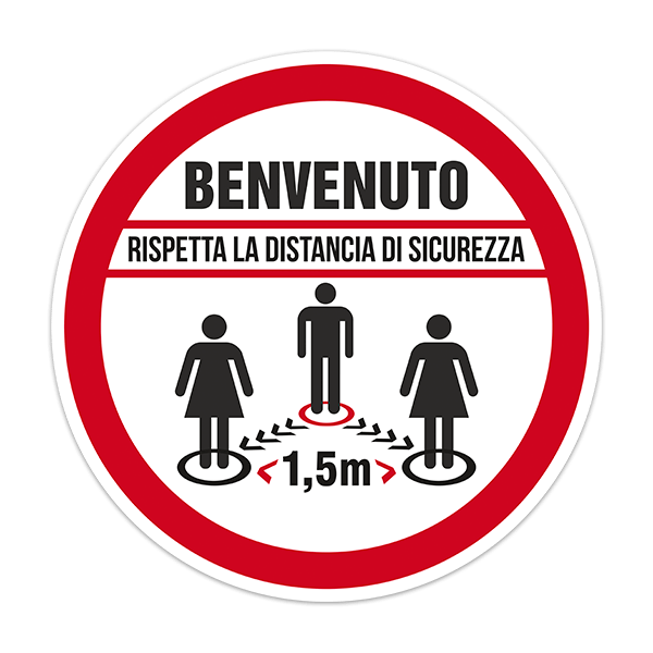Pegatinas: Protección Covid-19 Bienvenidos en italiano 0