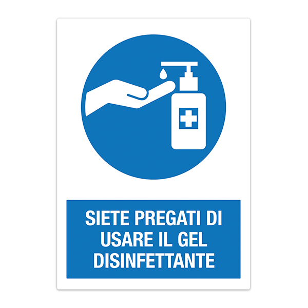 Pegatinas: Protección Covid-19 Use el dispensador en italiano 0