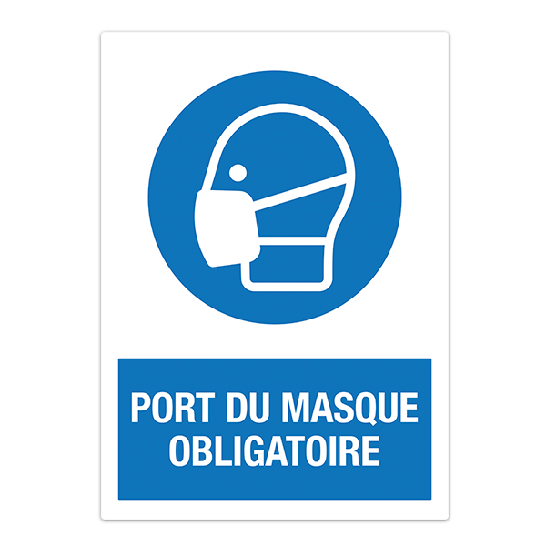 Pegatinas: Protección Mascarilla obligatoria en francés 0