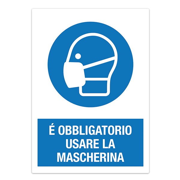 Pegatinas: Protección Covid-19 Use la mascarilla en italiano 0