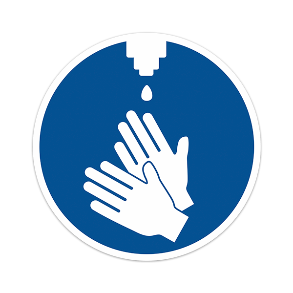 Pegatinas: Protección Covid-19 Señal higiene de manos 0