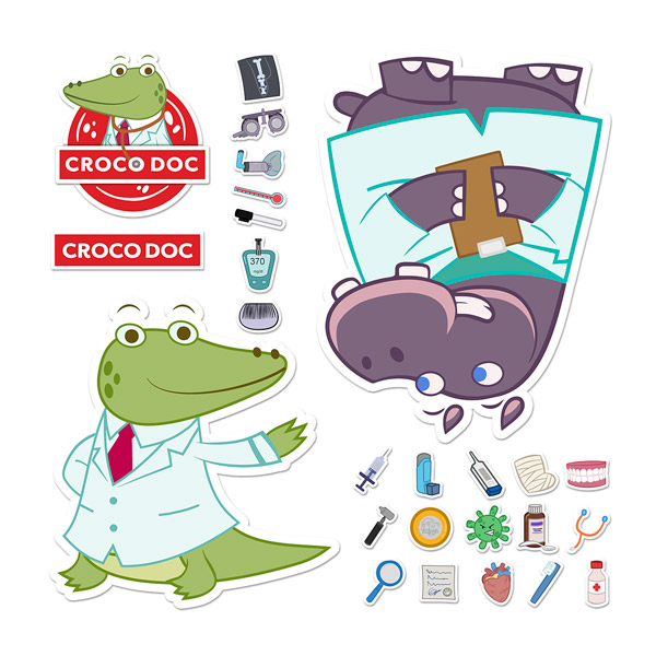 Vinilos Infantiles: Kit Croco Doc e Hippo Crat