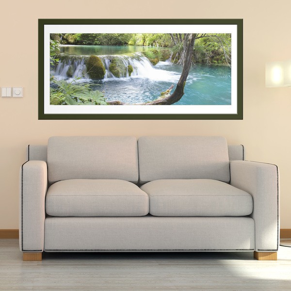 Vinilos Decorativos: Cuadro río con cascada