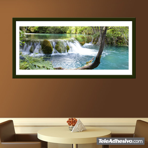 Vinilos Decorativos: Cuadro río con cascada