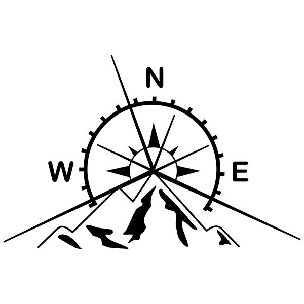 Pegatinas: Monta&ntilde;as y Rosa de los Vientos