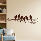 Vinilos Decorativos: 6 Pájaros sobre una rama 2