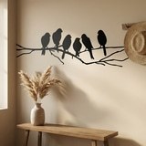 Vinilos Decorativos: 6 P&aacute;jaros sobre una rama 11