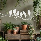 Vinilos Decorativos: 6 P&aacute;jaros sobre una rama 10