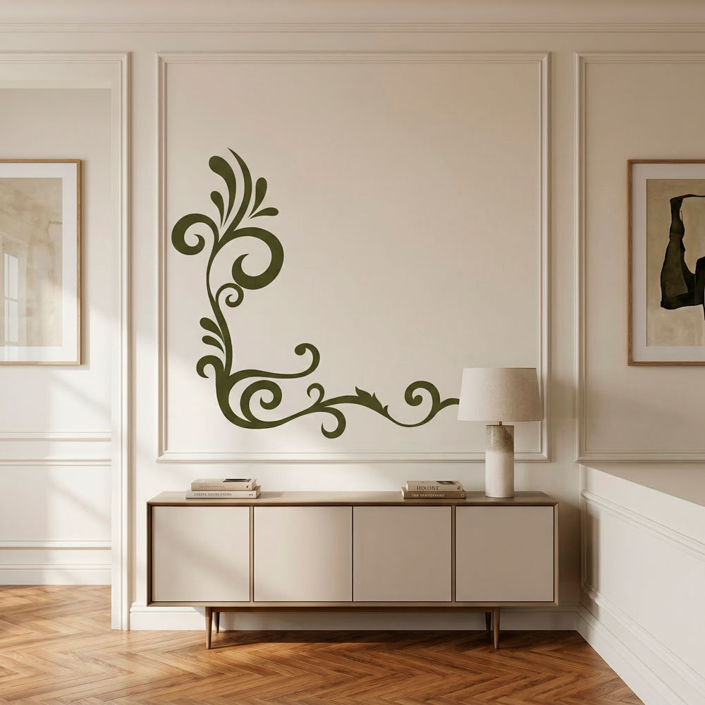 Vinilos Decorativos: Floral Esquina Ambar