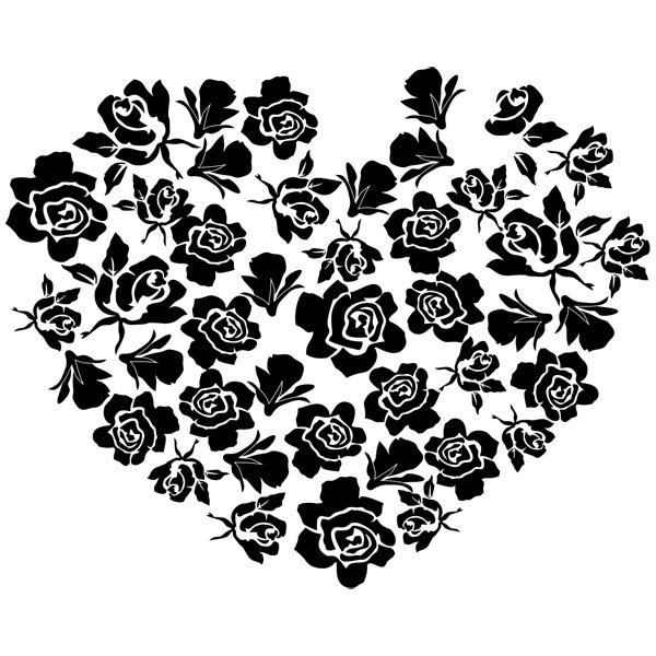 Vinilos Decorativos: Corazón de rosas