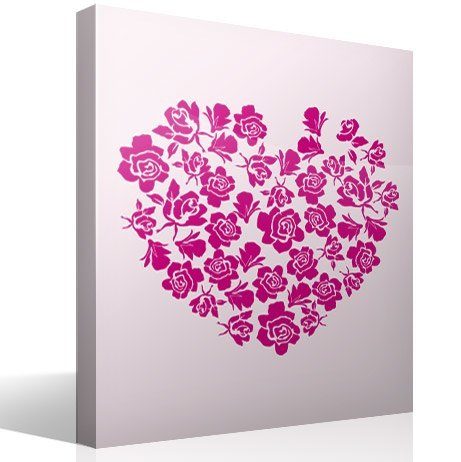 Vinilos Decorativos: Corazón de rosas