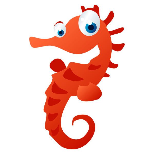 Vinilo Infantil Caballito De Mar Pequeno Teleadhesivo Com