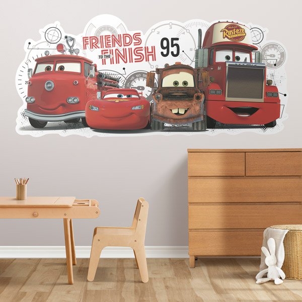 Vinilos Infantiles: Disney Cars, Amigos hasta la meta