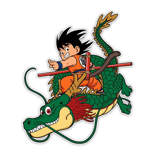 Vinilos Infantiles: Dragon Ball Son Goku con el Dragón Shen Long