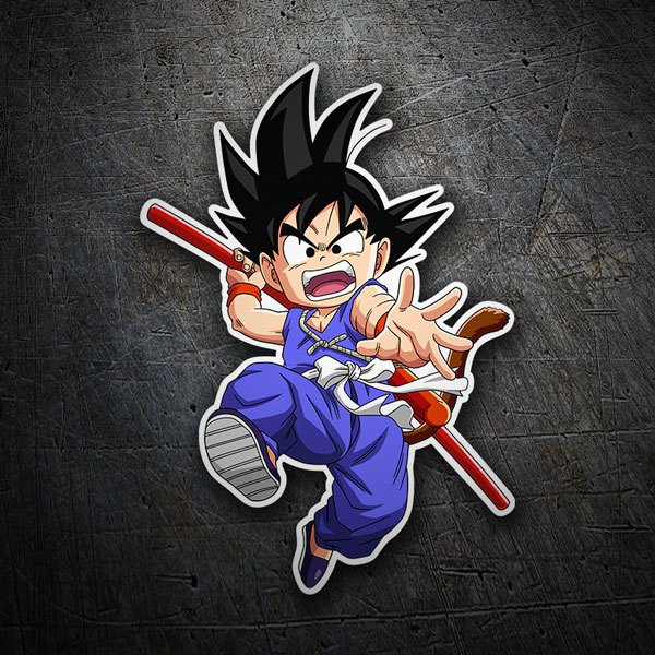 Pegatinas: Dragon Ball Son Goku con el Bastón mágico