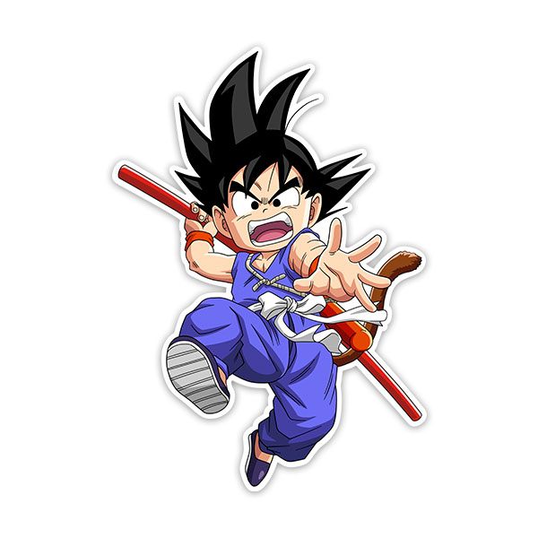 Vinilos Infantiles: Dragon Ball Son Goku con el Bastón mágico