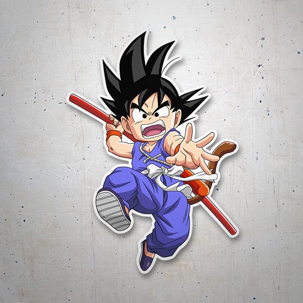 Vinilos Infantiles: Dragon Ball Son Goku con el Bastón mágico