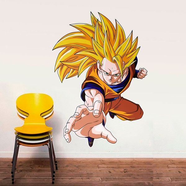 Vinilos Infantiles: Dragon Ball Son Goku Saiyan Nivel 3 1