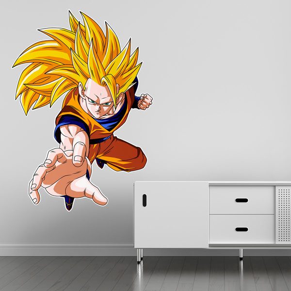 Vinilos Infantiles: Dragon Ball Son Goku Saiyan Nivel 3