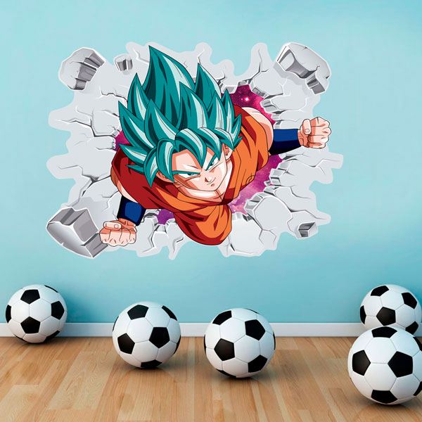 Vinilos Infantiles: Dragon Ball Goku Saiyan Azul