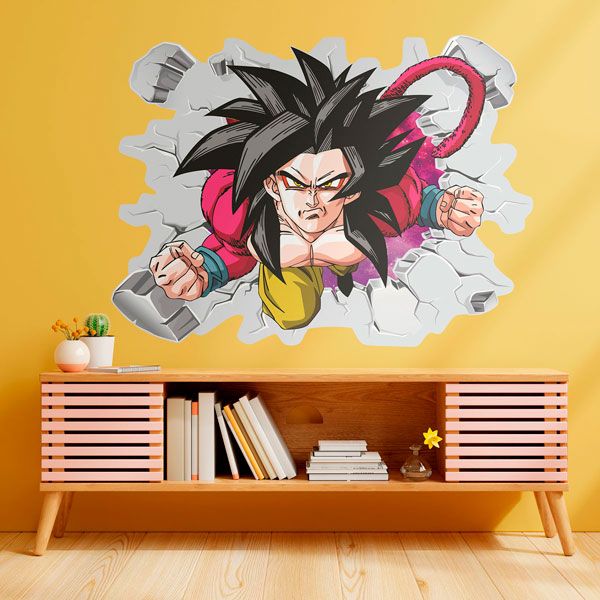 Vinilos Infantiles: Dragon Ball Son Goku Saiyan Nivel 4