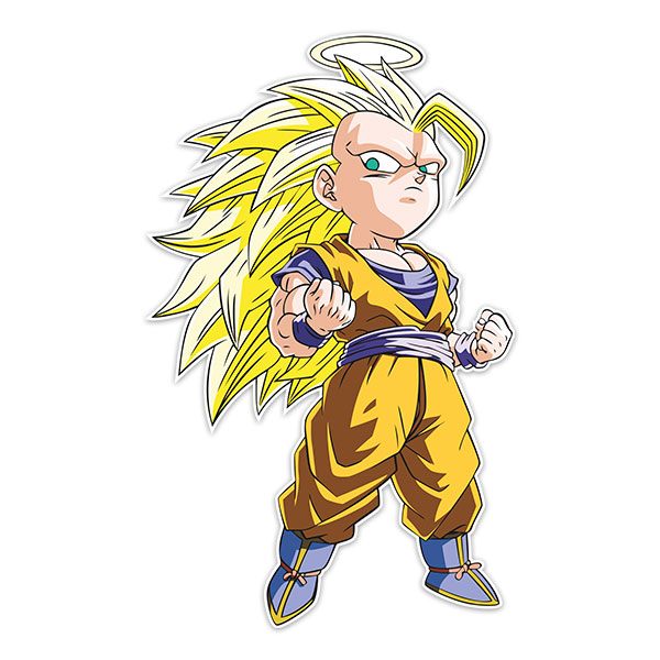 Vinilos Infantiles: Dragon Ball Caricatura Son Goku Saiyan