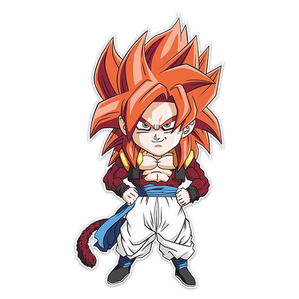 Vinilos Infantiles: Dragon Ball Caricatura de Gogeta Supersaiyano 4