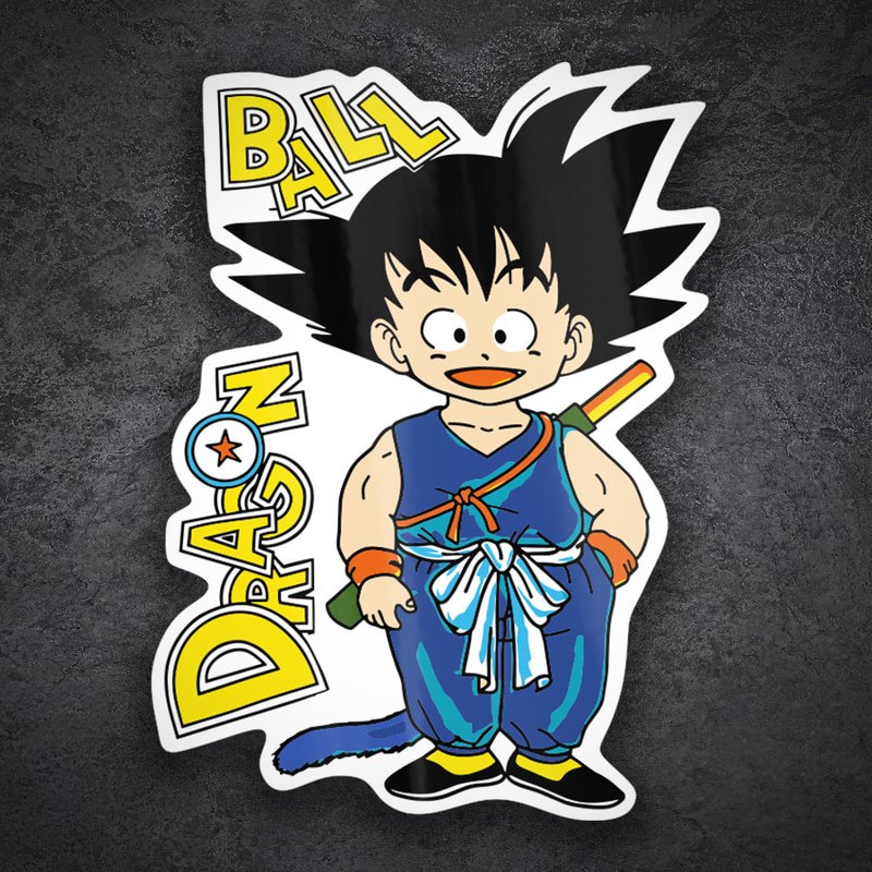 Pegatinas: Goku Niño con Bastón Mágico