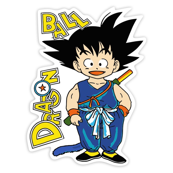 Pegatinas: Goku Niño con Bastón Mágico