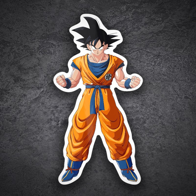 Pegatinas: Goku en Pose de Combate