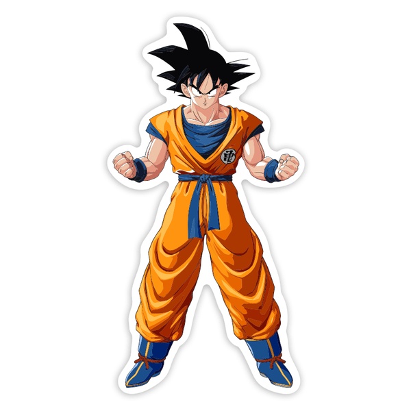 Pegatinas: Goku en Pose de Combate