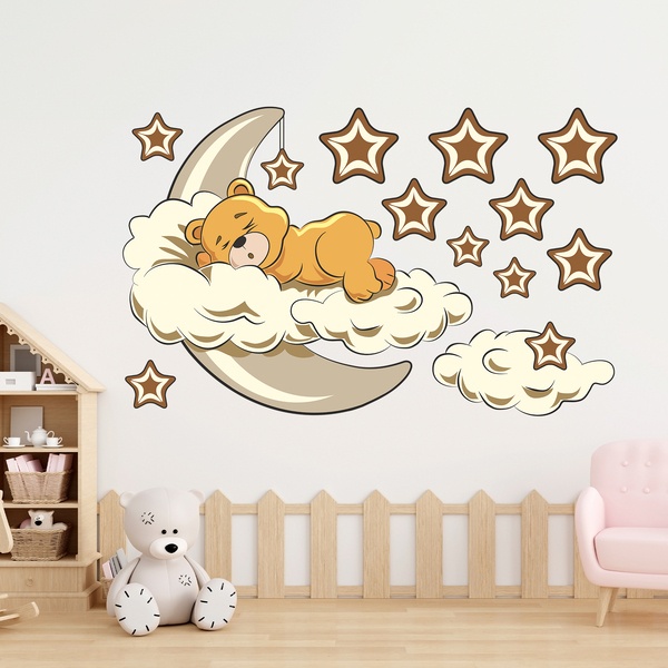 Kit Vinilo Adhesivo Pared Bebes De Animales 97cms Full Color