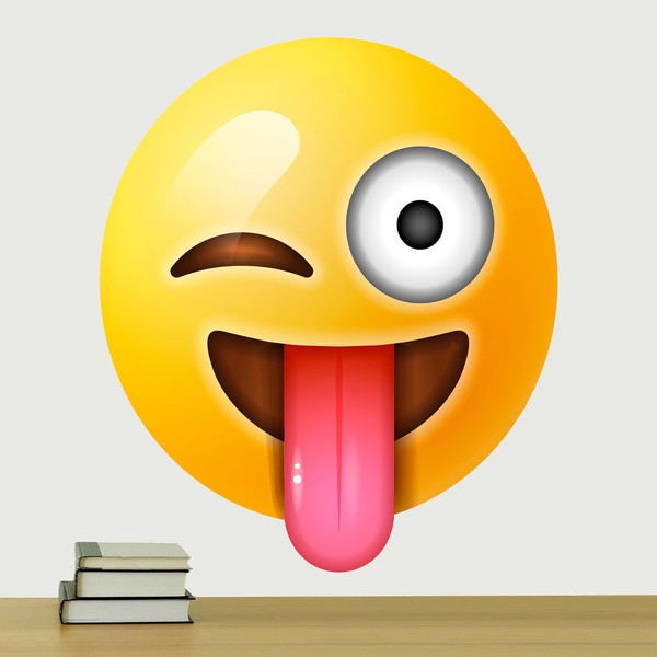 Vinilo emoticono Emoji sacando la lengua