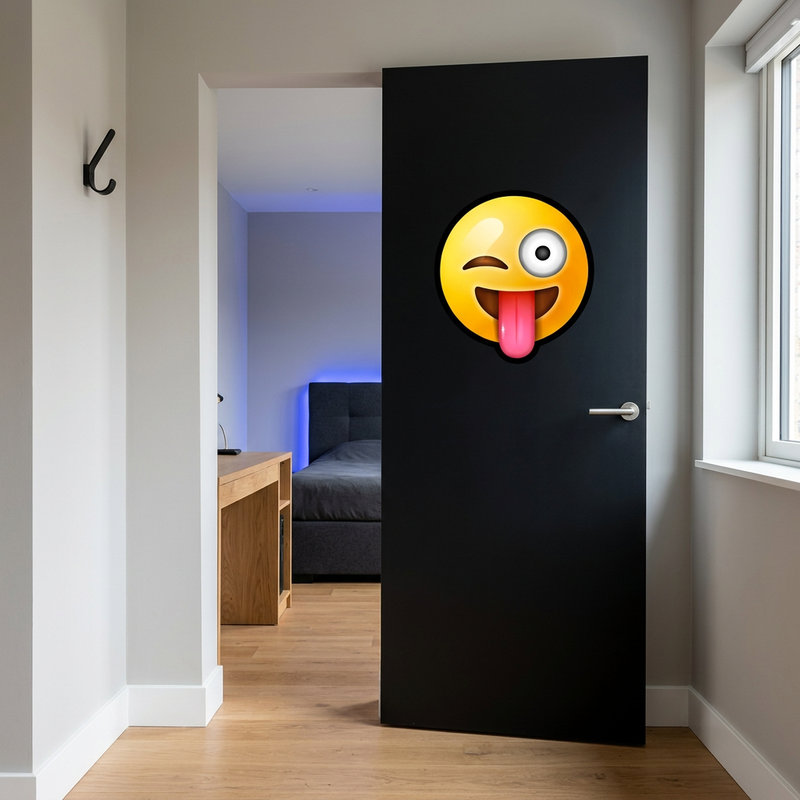 Vinilos Decorativos: Cara sonriente, gui&ntilde;o y lengua