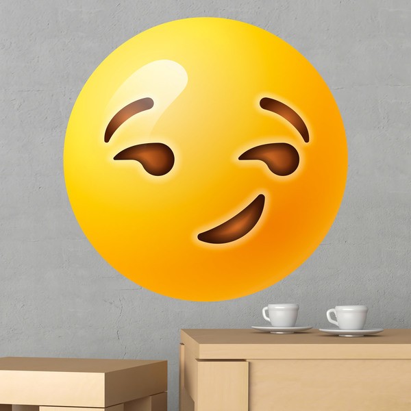 Vinilos Decorativos: Cara con sonrisa maliciosa emoji 1