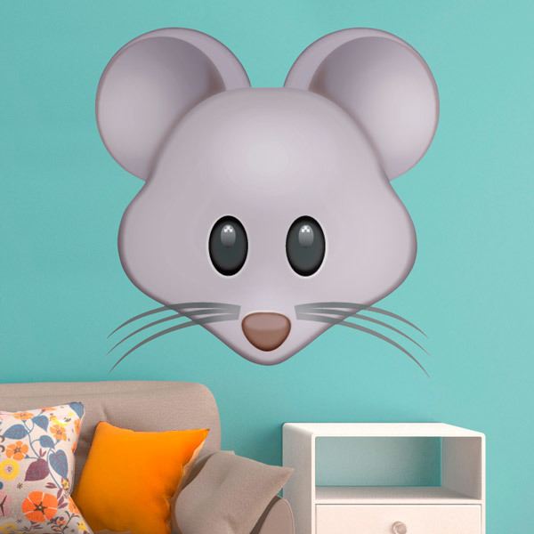 Vinilo decorativo emoji cara de ratón