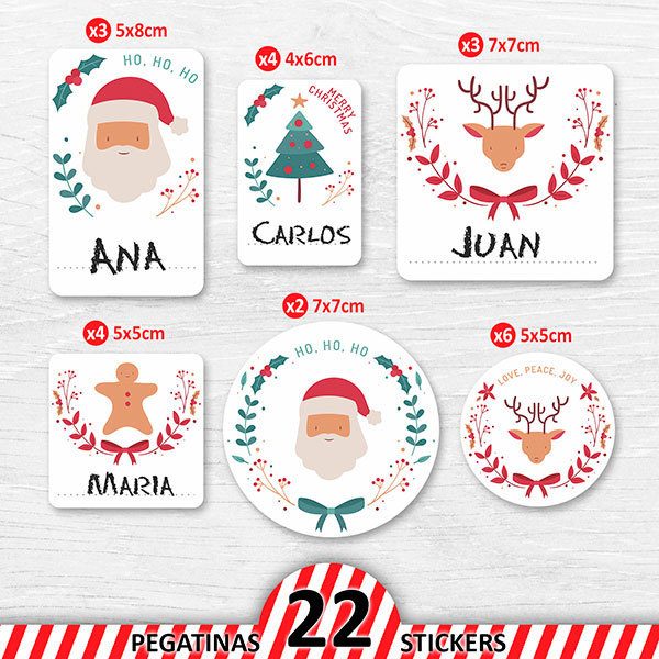 Pegatinas: Kit etiquetas Papá Noel