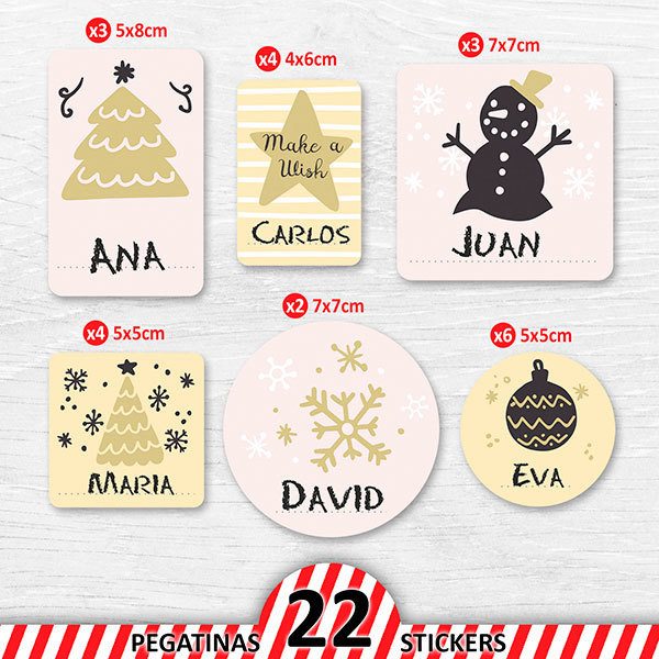 Pegatinas: Kit etiquetas Nieve