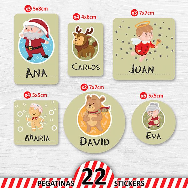 Pegatinas: Set etiquetas motivos navideños