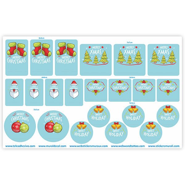 Pegatinas: Kit etiquetas símbolos navideños
