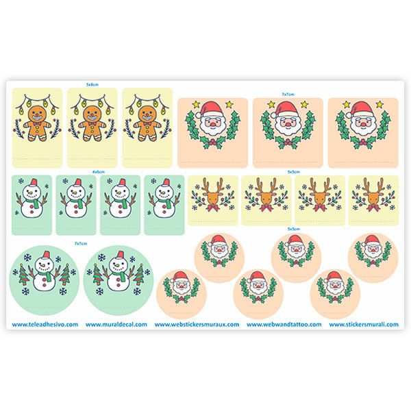 Pegatinas: Set etiquetas Feliz Navidad