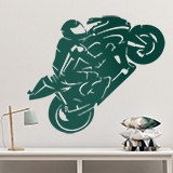 Vinilos Decorativos: Silueta de Motociclista Acrob&aacute;tico MotoGP 2