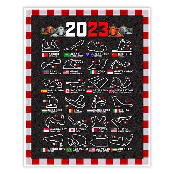 Vinilos Decorativos: Circuitos F1 2023 IV