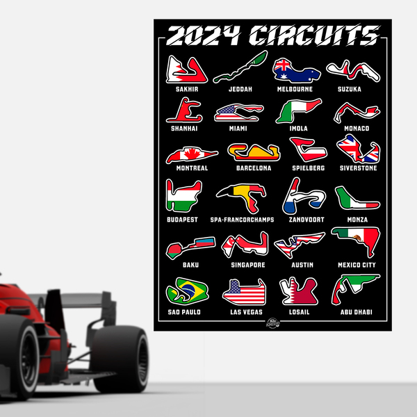 Vinilos Decorativos: Poster de vinilo de circuitos F1 2024 III