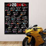 Vinilos Decorativos: Poster adhesivo de Circuitos Motos MotoGP 2024 4