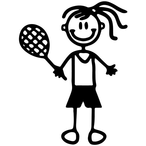Pegatinas: Niña jugando a tenis