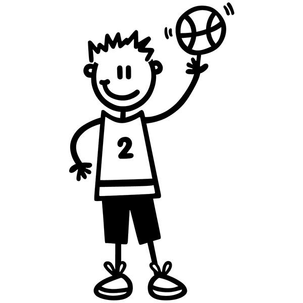 Pegatinas: Niño jugando a baloncesto