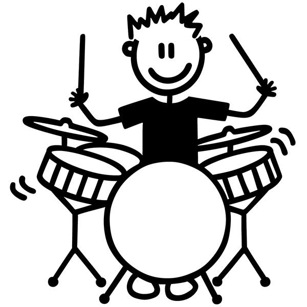 Pegatinas: Niño tocando la bateria